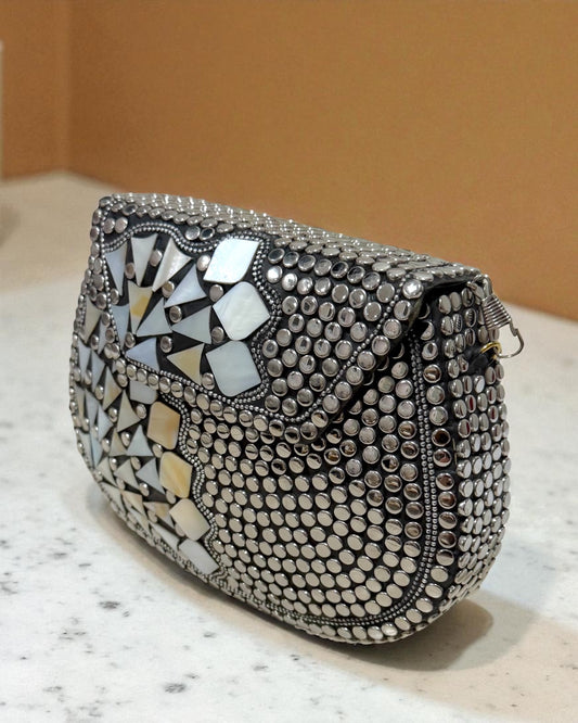 Maya माया Brass Opal Clutch