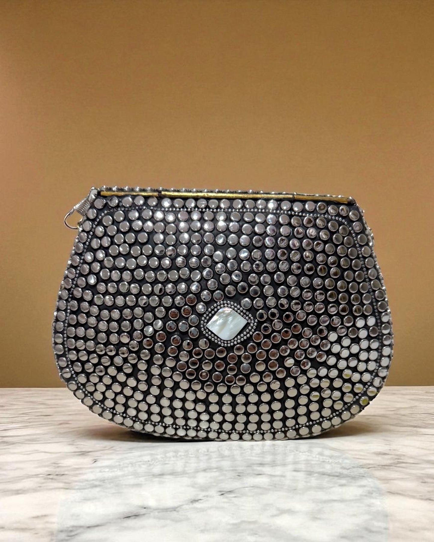 Maya माया Brass Opal Clutch