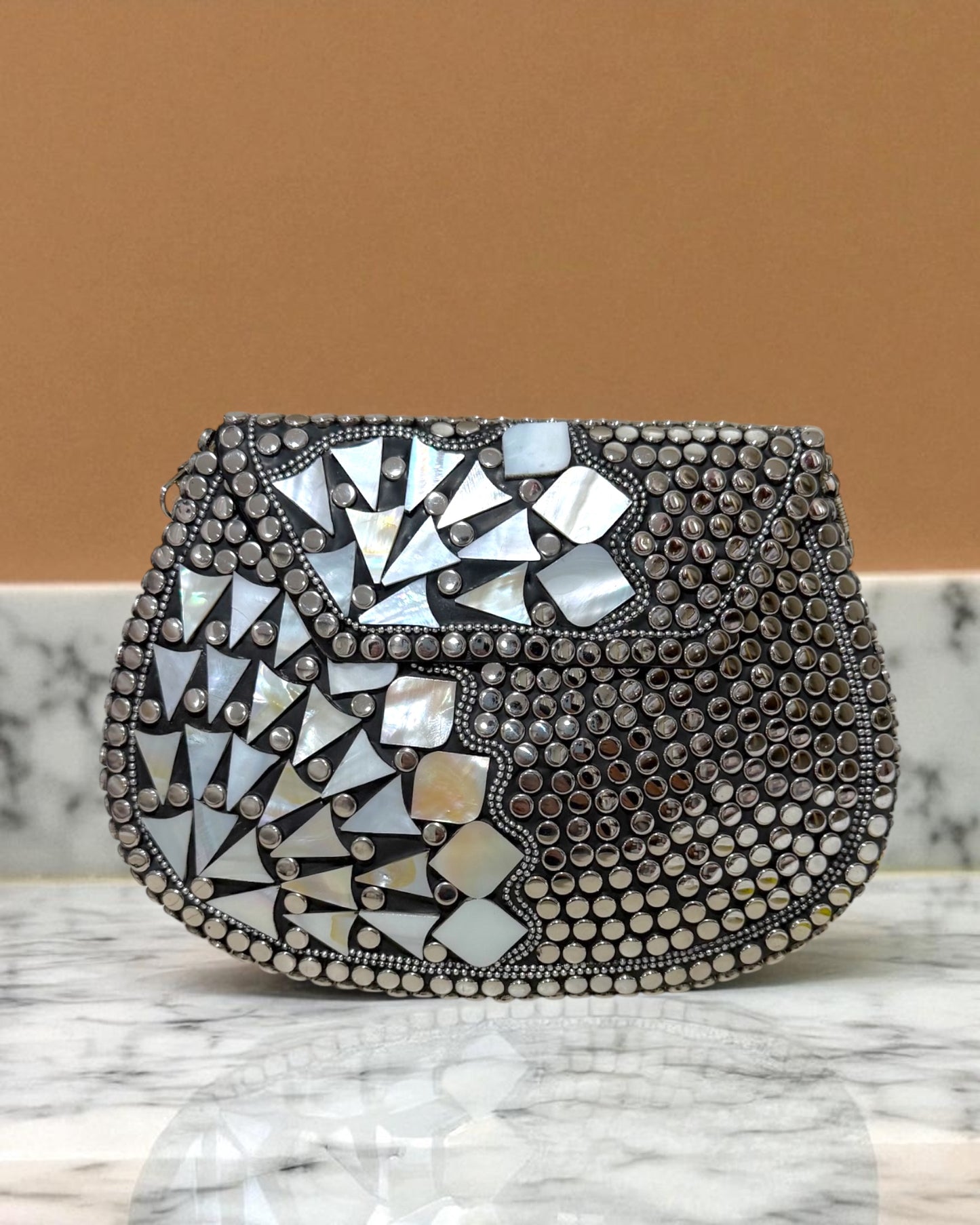 Maya माया Brass Opal Clutch