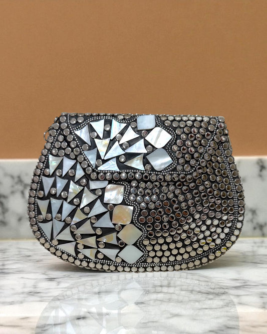 Maya माया Brass Opal Clutch