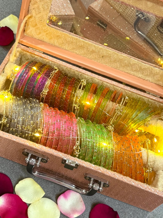 Hasna حسناء Kashmiri Glass Bangle Box in 2.4, 2.6, and 2.10