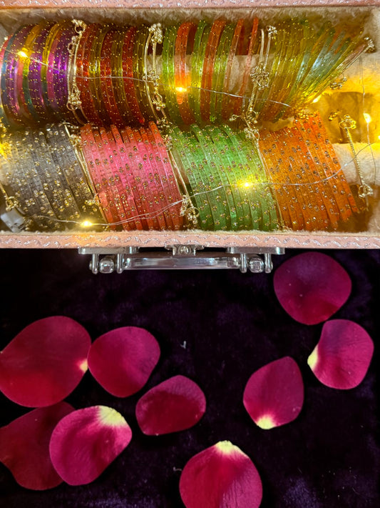 Hasna حسناء Kashmiri Glass Bangle Box in 2.4, 2.6, and 2.10