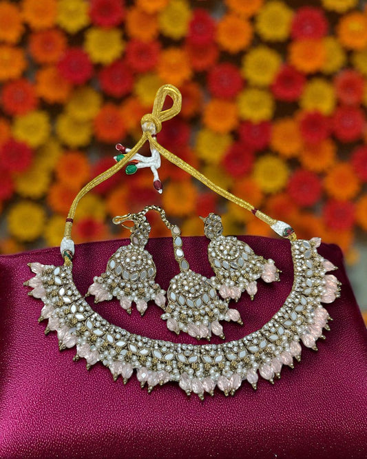 Firdaus فردوس Mirror Set in Pink and Gold