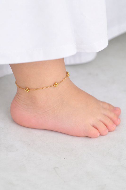 Henna حِنَّة Anklet in Gold for Babies - 18k Gold Plated and Stainless Steel
