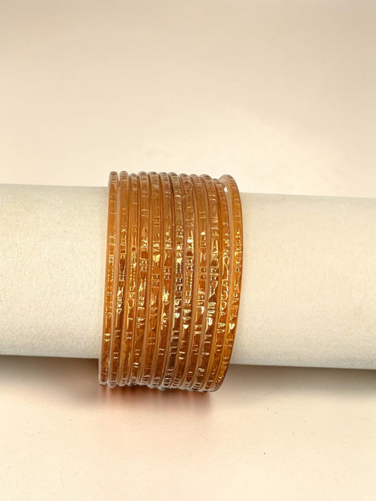 Duha ضحى Vintage Style 90’s Gold Glass Bangles in Size 2.2, 2.4, 2.6, 2.8