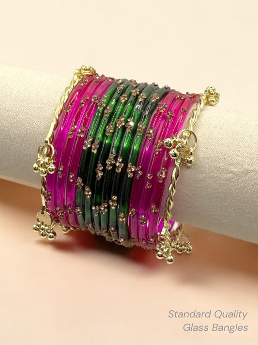 Sitara Kashmiri Glass Bangle Stack in Sizes 2.4, 2.6, 2.8