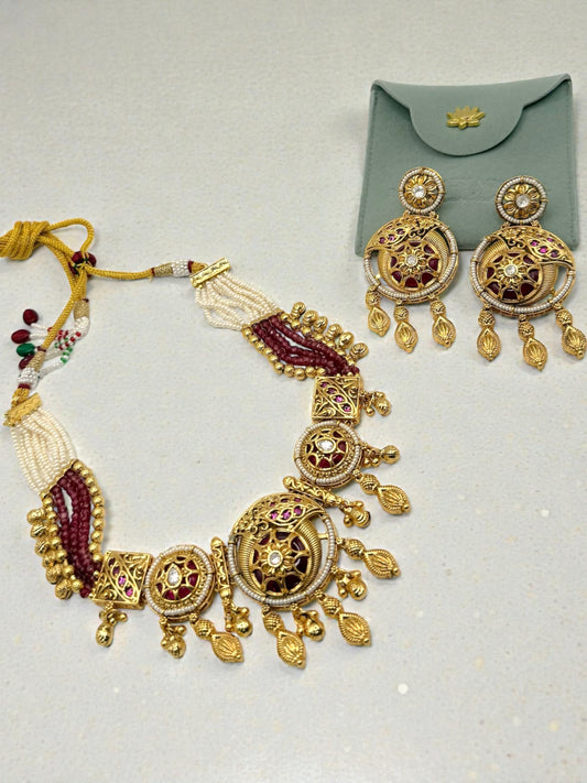 Komal कोमल Heritage Set in Ruby