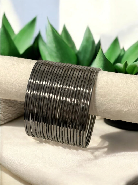 Metal Bangles in Gunmetal Grey