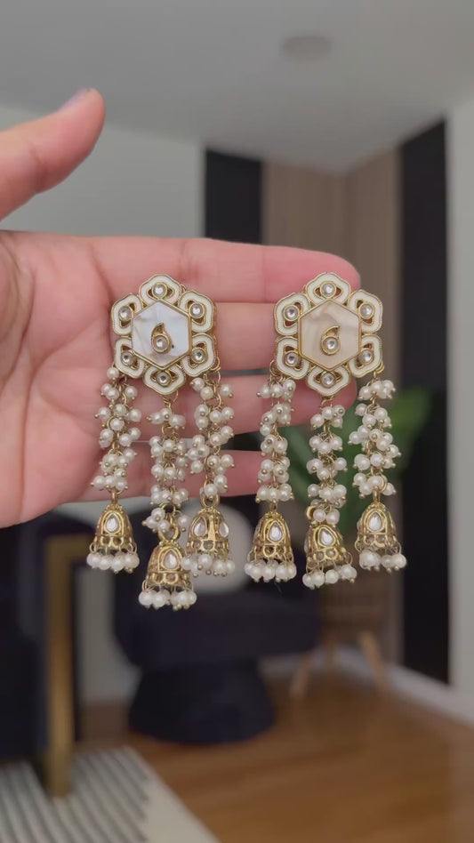 Anjali अंजली Traditional Earrings in Multicolor